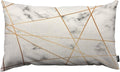 TKS MITLAN Golden Gray Marble Pillow Covers 12x20 Inch Stone Block Geometric by TKS+MITLAN