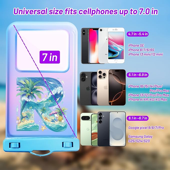 Personalized Initial Waterproof Phone Pouch Case - Image 2
