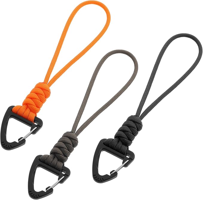 3PCS Paracord Keychain Carabiner, Braided Lanyard Key Chain Men/Women Triangle by Thinp
