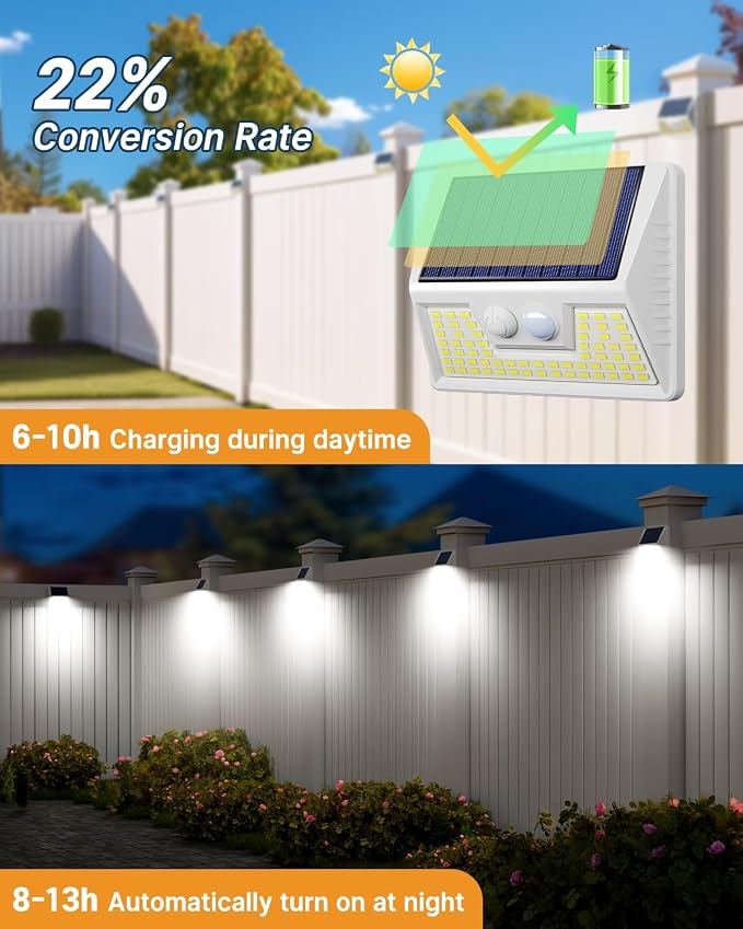 vighep 12Pack White Solar Lights Outdoor Motion Sensor, 6000K Cool Light/3 - Image 4