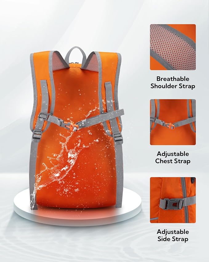 WATERFLY Hiking Packable Daypack Backpack: 25L Ultra Lightweight Day Pack - Image 4