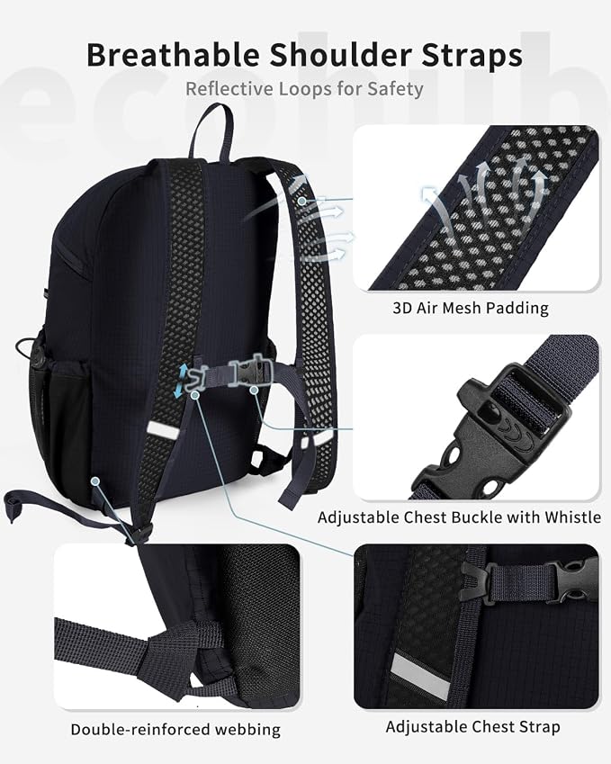 ECOHUB 15L Lightweight Casual Daypack, Packable Backpack - Image 5