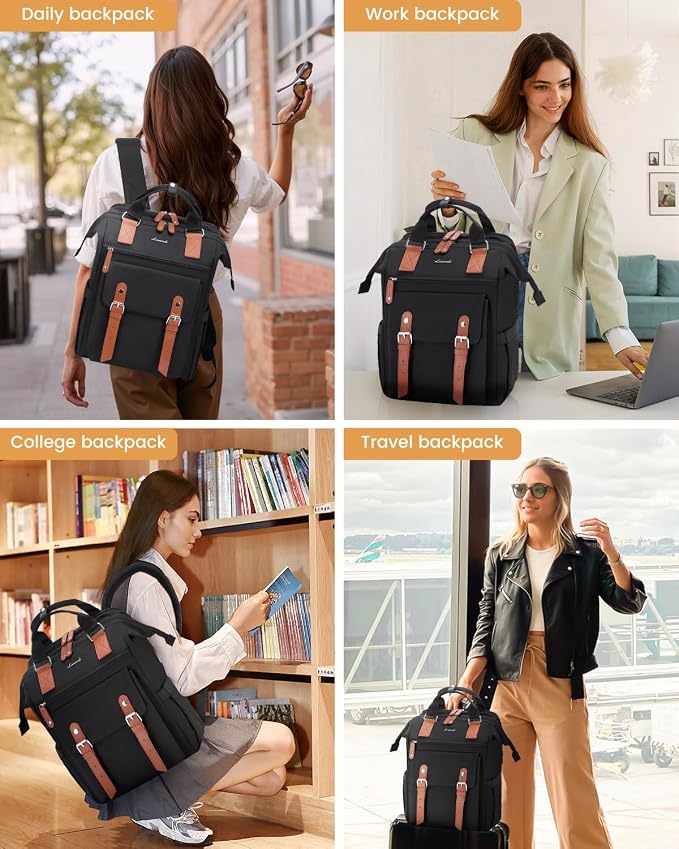 LOVEVOOK Laptop Backpack for Women Work Travel Computer Backpacks Purse - Image 9
