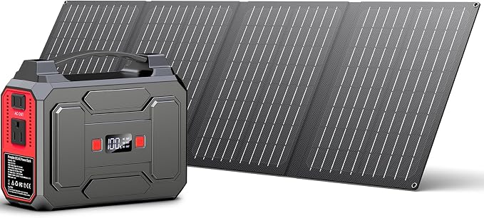 Solar Powered Generator 200W Peak/100W Rated, Portable Solar Generator Power by Apowking