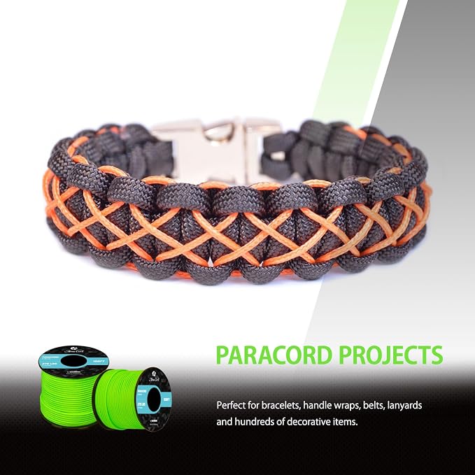 Abma Cord 2.4mm Paracord 275 100ft Nylon Rope 4 Strands Tactical Parachute Cord - Image 6