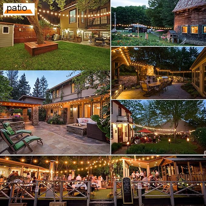 Outdoor String Lights LED 100FT Commercial Grade Heavy Duty Light String Lights - Image 6