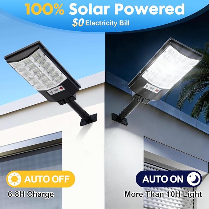 Solar Street Lights Outdoor, 2500LM Solar Security Lights - Image 2