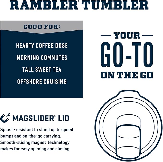 YETI Rambler 20 oz Stainless Steel Vacuum Insulated Tumbler w/MagSlider Lid - Image 2