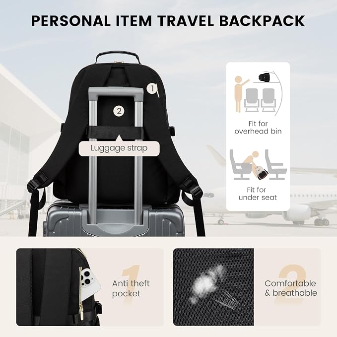 LOVEVOOK Lunch Backpack with Lunch Compartment, 17 Inch Laptop Work Travel - Image 6