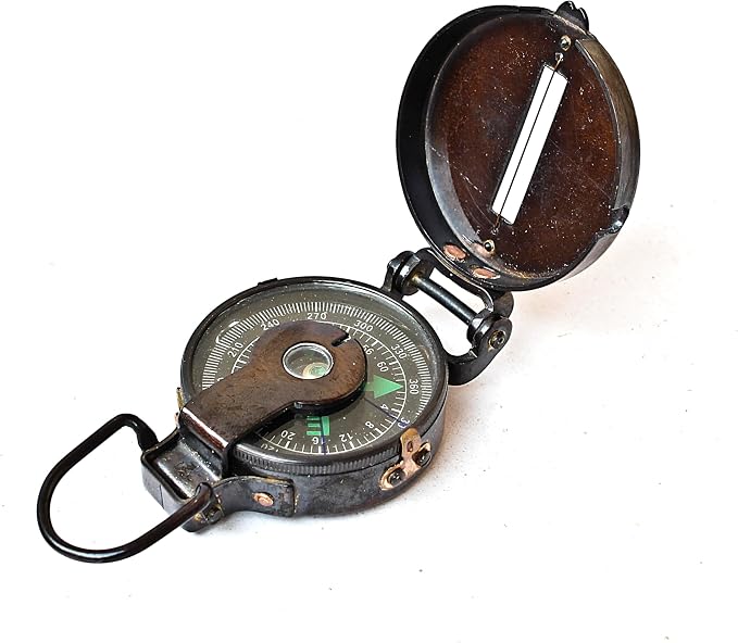 Vintage Lensatic Compass Black Military Compass Navigational Device Nautical - Image 2