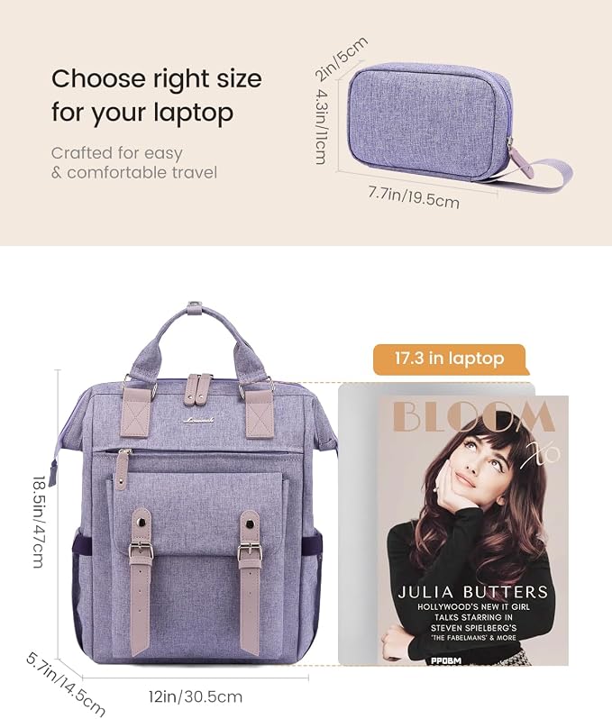 LOVEVOOK 17 Inch Backpack for Women, Laptop Bag Teacher Nurse Work Bags - Image 7