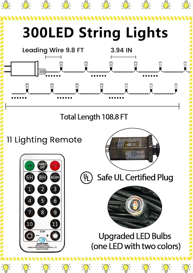 300 LED 99 FT Color Changing Christmas Lights - Image 7