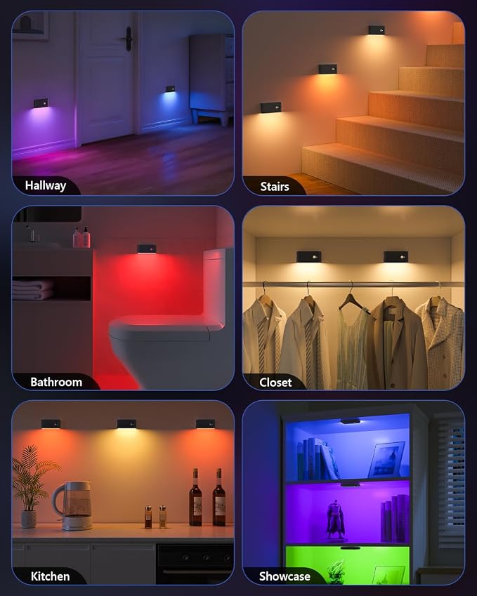 WILLED Motion Sensor Light Indoor, RGB & Warm White Motion Sensor Night Light - Image 3