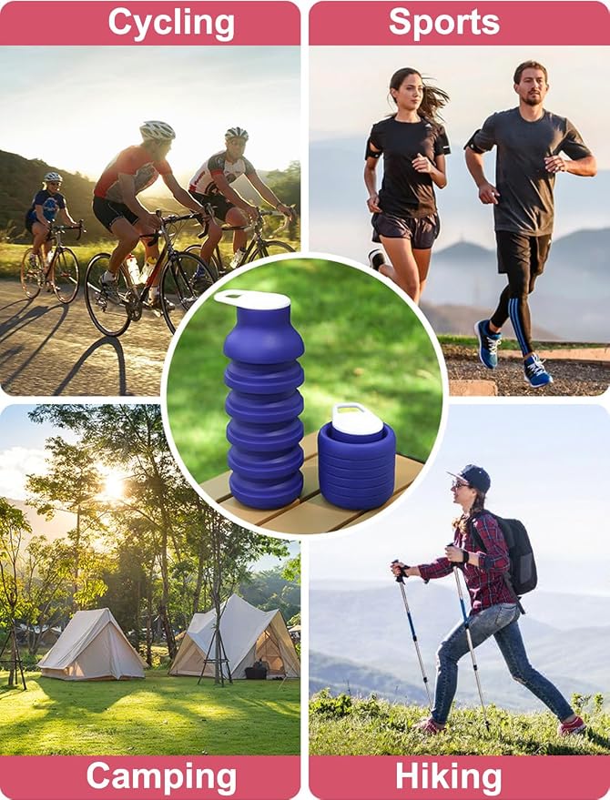 Collapsible Silicone Water Bottle 20oz - Image 4