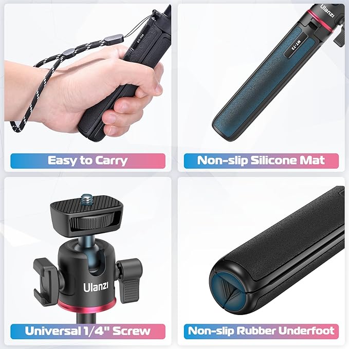 ULANZI MT-73 Extension Pole Tripod, Mini Selfie Stick Tripod Stand Handle Grip - Image 6