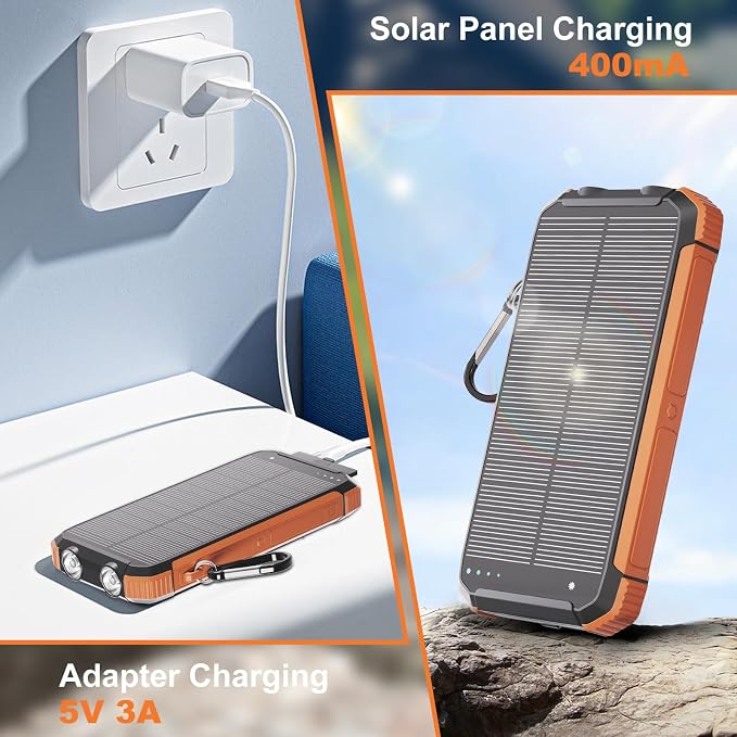 Power Bank Portable Solar Charger, Wireless Fast Charging Battery Pack - Image 3