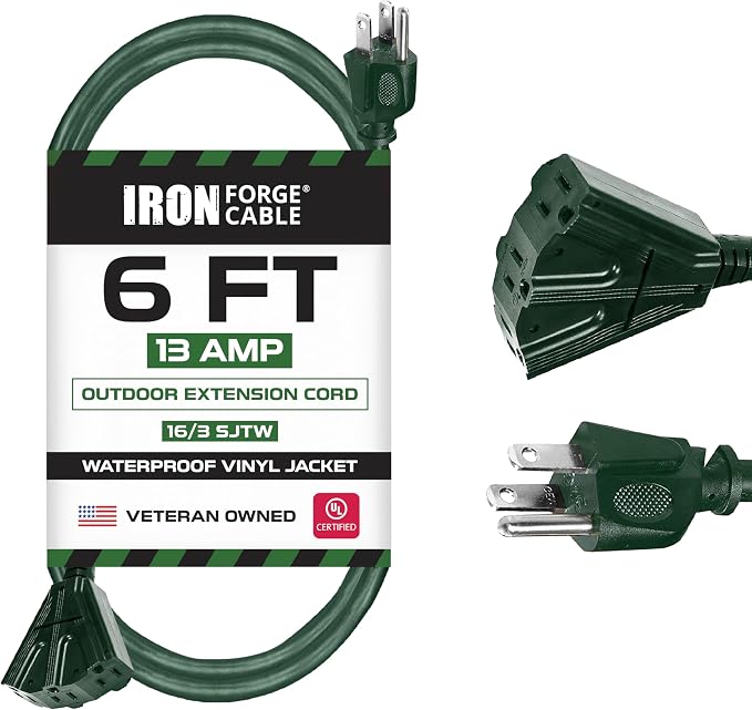 Iron Forge Cable 6ft Green Outdoor Extension Cord by IronForgeCable