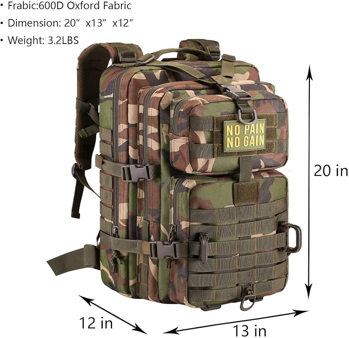 Hannibal Tactical MOLLE Assault Backpack, Tactical Backpack Military Army - Image 2