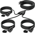 Eversimpleinc Black 1 to 3 Splitter Extension Cord, 3 Prong Plug by EversimpleInc