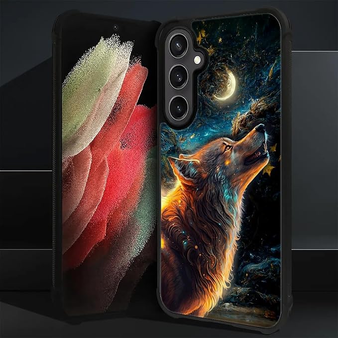 for Samsung Galaxy S23 FE Case, Star Cave Hungry Wolf Pattern Graphic Design - Image 3