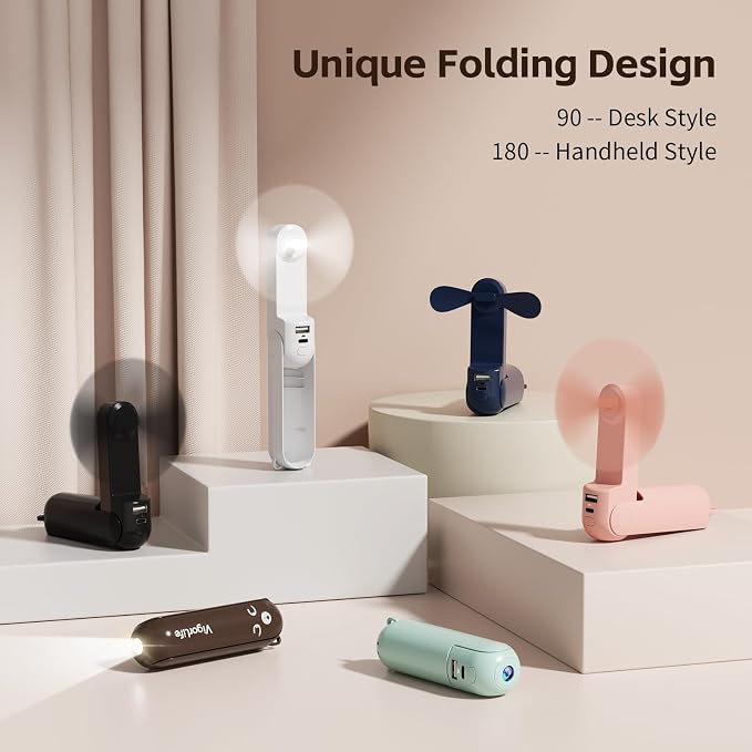 Mini Handheld Fan, USB Rechargeable 3 IN 1 Personal Cooler Fans - Image 3