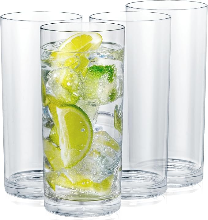 Zulay Kitchen Plastic Drinking Glasses – 16oz Acrylic Shatterproof Water Cups by ZulayKitchen