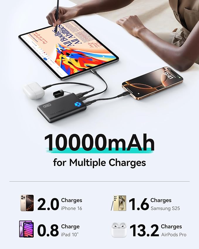 INIU Portable Charger, Ultra Slim 10000mAh 45W PD Power Bank, Fast Charging - Image 9