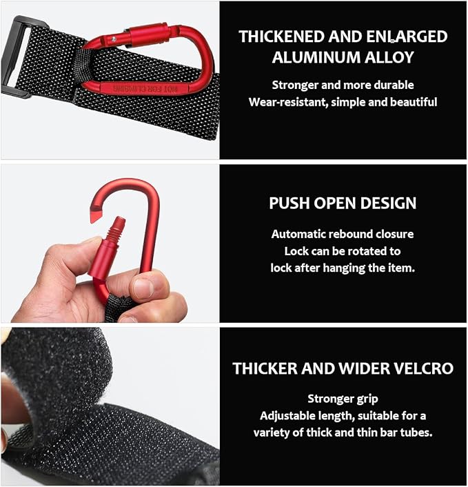 KVAEY 2 Pack Multipurpose Hook for Hanging Helmet, Durable Carabiners, Roll Bar - Image 3