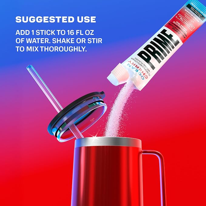 Prime Rapid Rehydration Electrolyte Powder Sticks, Ocean Cherry, Sugar Free - Image 6