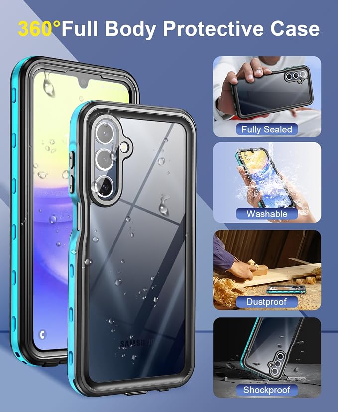 Beasyjoy for Samsung Galaxy A15 5G Case Waterproof, IP68 Underwater - Image 2