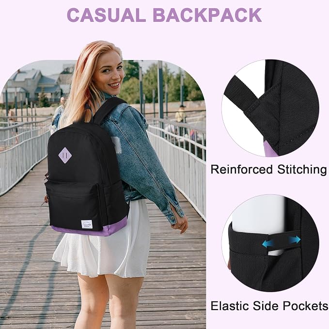 Backpack for Men Women, VASCHY Classic Water-resistant Lightweight Travel - Image 5