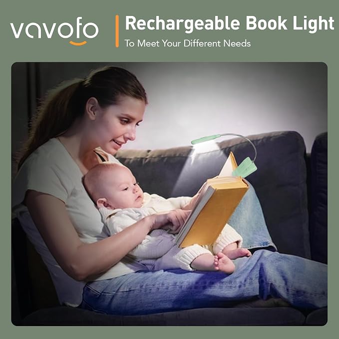 VAVOFO Rechargeable Book Light for Reading in Bed Kids, 7 LED Reading Light - Image 2