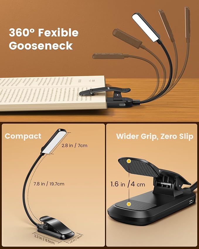Glocusent 13 LEDs Book Lights for Reading at Night, 120 Hrs Runtime - Image 6