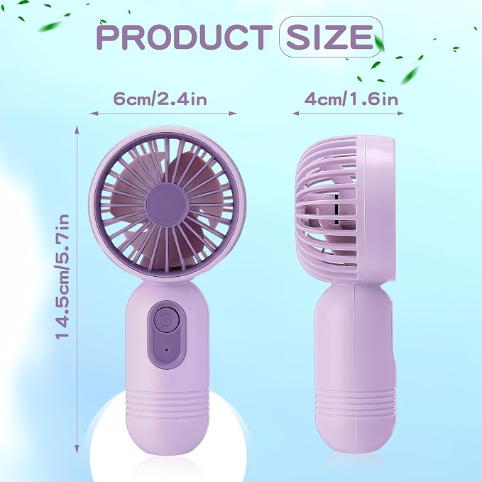 Rossesay 6 Pcs Mini Portable Fan Bulk Cute Handheld Lightweight Small Little - Image 2