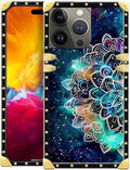 Compatible with iPhone 15 Pro Case, Starry Sky Colourful Mandala Luxury Golden by Unknown