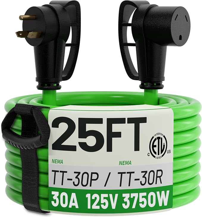 POWGRN 30 Amp RV Extension Cord 25 FT Outdoor by POWGRN