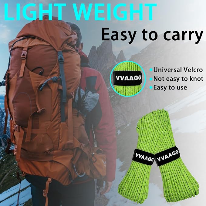 VVAAGG Reflective Paracord Rope 100FT, 7 Strand Nylon para Cord Lanyard Utility - Image 4