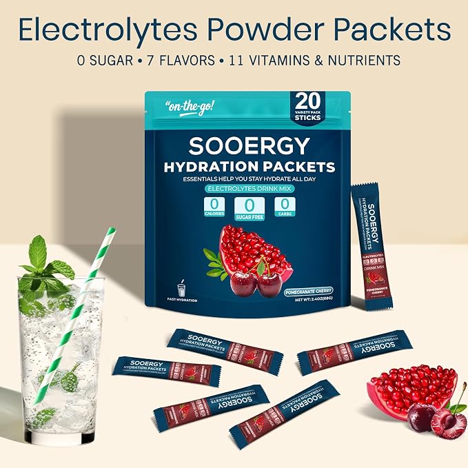 Electrolytes Powder Packets Sugar Free Hydration Packets, Liquid Daily IV - Image 3