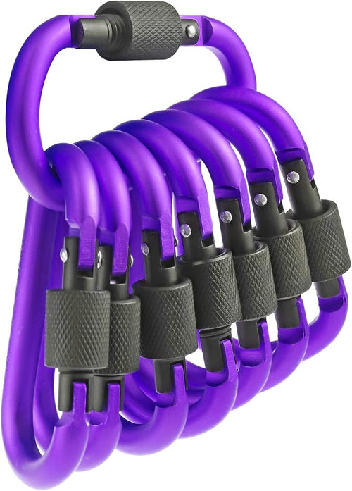 10 Pack Aluminum D Ring Key Rings Hiking Clips Locking Carabiner by IEBUOBO