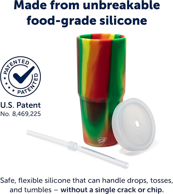 Silipint: 32oz Silicone Straw Tumbler, Unbreakable, Dishwasher Safe - Image 3