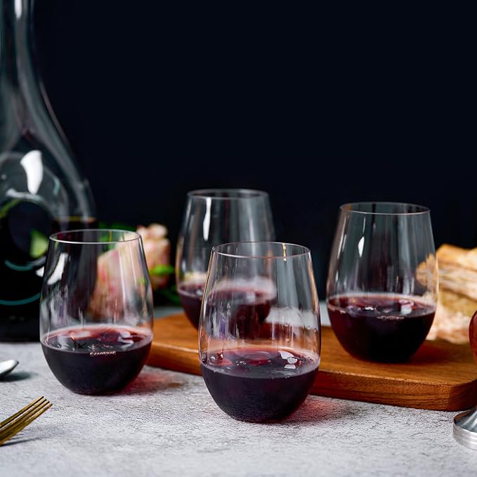 FOCUSLINE 20 Pack 16 Oz Plastic Wine Glasses, Stemless Plastic Wine Cups Heavy - Image 3