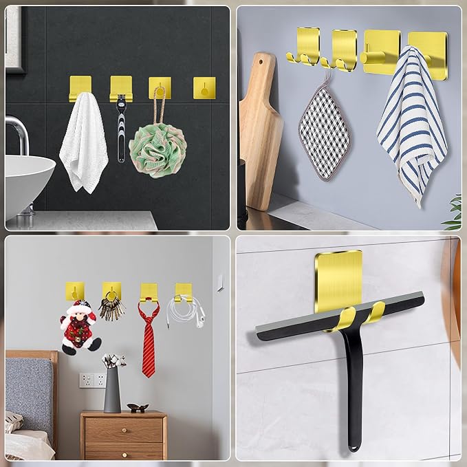 CGBE 4 Packs Shower Hooks for Inside Shower, Self Adhesive Shaver Holder Hanger - Image 7