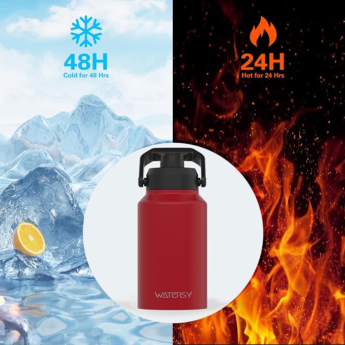 WATERSY 2/3 Gallon Water Bottle Insulated, BPA Free&Leak Proof, 87oz Stainless - Image 2