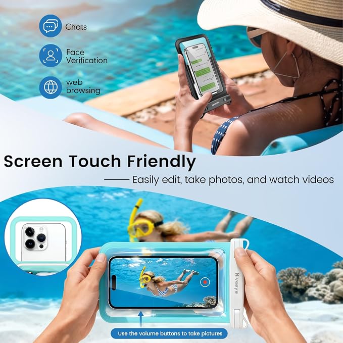 Niveaya [Floatable Floating Waterproof Phone Pouch 2 Pack-Up to 8.5", Large - Image 5