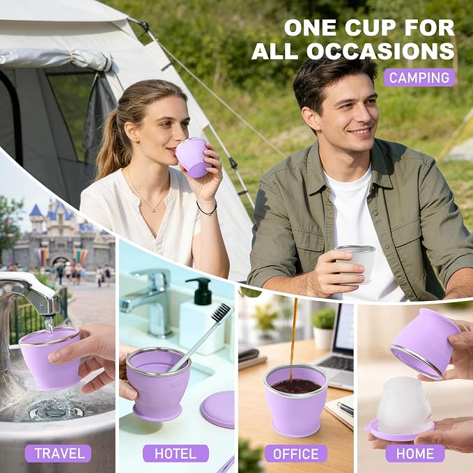 Collapsible Travel Cup, BPA-Free Reusable Water Cup, Lightweight Drinking Cups - Image 6