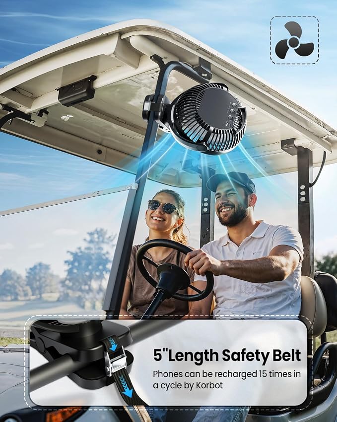 40000mAh Clip on Fan for Golf Cart - Image 2