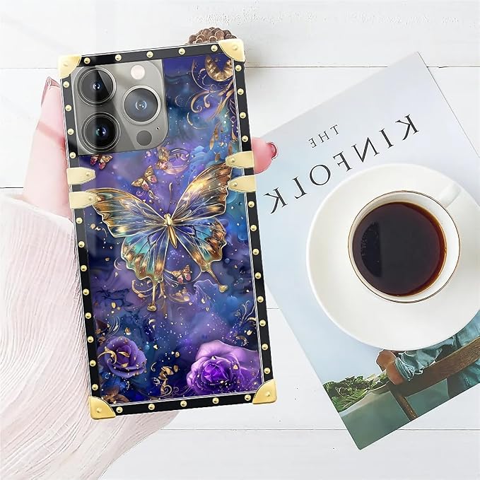 Compatible with iPhone 15 Pro Max Case, Glistening Golden Butterfly Vibrant - Image 7