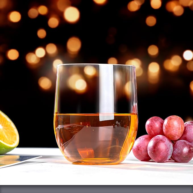 14-ounce Plastic Stemless Wine Glasses, All Purpose Arcylic Glasses - Image 3