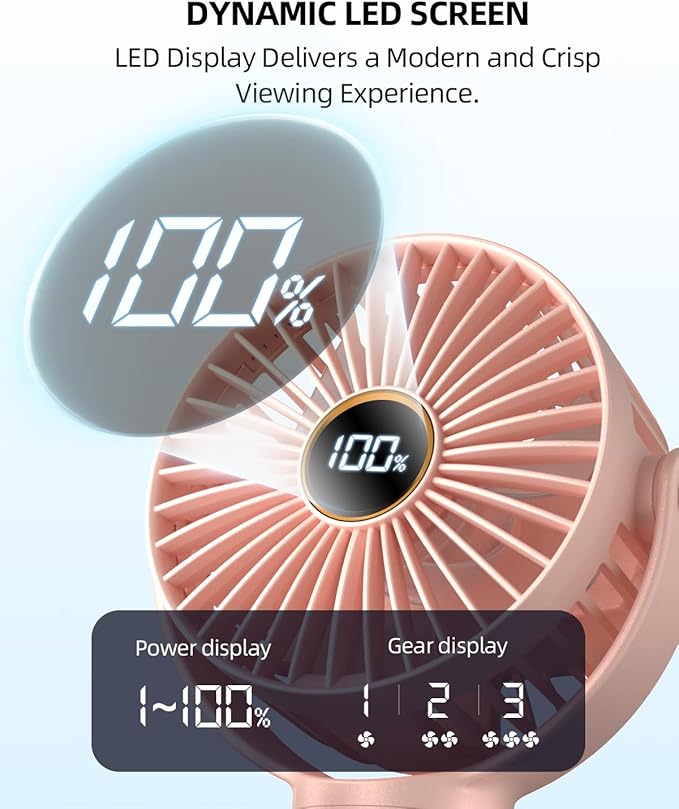 Portable Stroller Mini Fan, Small Rechargeable Personal Fan, Travel Essentials - Image 4