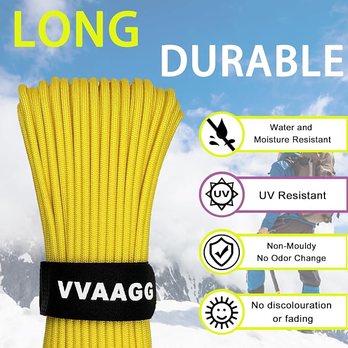 VVAAGG 1000 Paracord Rope, 50ft 12 Strand Parachute Cord - Image 4